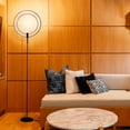 thumbnail image 3 of Brightech Eclipse Dimmable LED Floor Lamp, Modern Torchiere Floor Lamp for Living Rooms & Offices – Super Bright Tall Lamp with Dimmable Options for Reading, Standing Lamp Living Room Décor - Black, 3 of 9