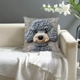 thumbnail image 5 of 1Pc 2D Dog Pillow Cover,Short Lint Pillow Cover 18X18Inch Cute Imitation Embroidery Pattern Decorative Throw Pillowcase For Sofa Bedroom Living Room Home Decoration, 5 of 6