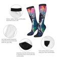 thumbnail image 3 of KLL Colorful Plant Wolf Print Cool Socks Men's Women's Crew Socks Funny Crazy Novelty Stockings, 3 of 6
