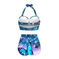thumbnail image 4 of Yuyamidu Psychedelic Butterfly Women Swimsuits 2 Piece Bikini Set Tummy Control High Waisted Bathing Suits Size S Lightweight Beachwear Ruched Ruffle Tankini Swimming Suits, 4 of 6