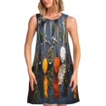 thumbnail image 1 of Easygdp Various Herbs And Spices In Spoons para Vestido Transpirable de Mujer, Vestido Suelto de Manga Corta con Pliegues y Bolsillos para el Verano, 1 of 1