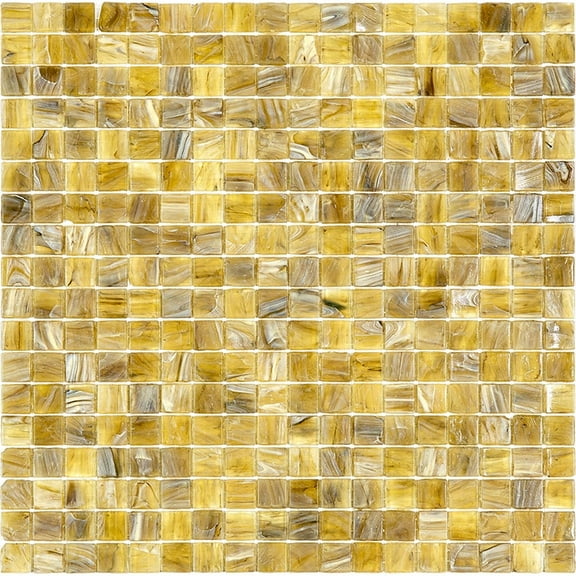 Skosh 11.6 in. x 11.6 in. Glossy Golden Brown Glass Mosaic Wall and Floor Tile (18.69 sq. ft./case) (20-pack)