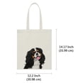 thumbnail image 4 of WIRESTER 14.17 x 12.2 inches Cotton Tote Bag Reusable Grocery Shopping Cloth Bags - Tricolor Cavalier King Charles Spaniel Dog, 4 of 7