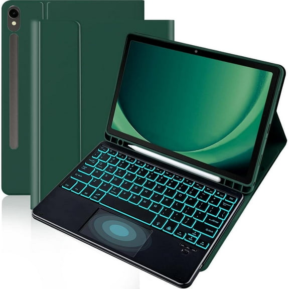 Keyboard Case for Samsung Galaxy Tab Galaxy Tab S9 FE 10.9 inch S7 S8 S9 11 inch with Trackpad 7 Color Backlit Removable Keyboard Case Cover