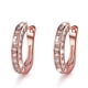 thumbnail image 1 of Censtreet Round Circle Cubic Zirconia Earrings Fashion Office Lady Hoop Earrings for Women Rose Gold Glitter Diamond Fashion Hoop Ear Piercing, 1 of 6