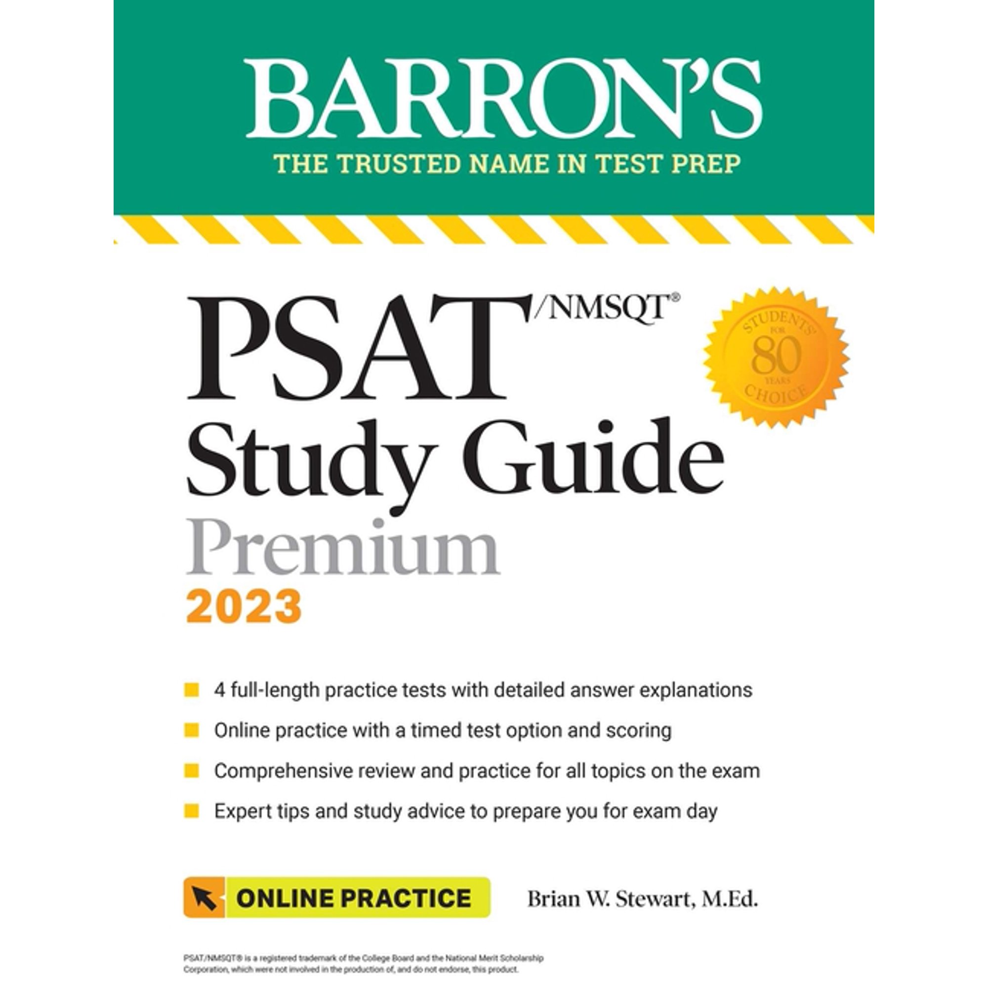 Barron's Test Prep: PSAT/NMSQT Study Guide, 2023: Comprehensive Review with 4 Practice Tests + an Online Timed Test Option (Paperback)