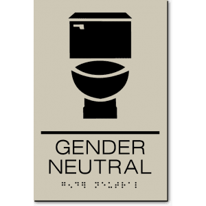 Unisex Restroom Magnet 6x 6" Bathroom Magnetic Sign Mens Womens Gender Neutral 