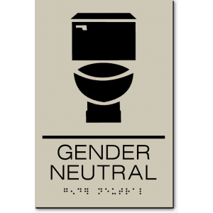 

GENDER NEUTRAL Restroom Sign-Taupe / Black (4 Units)