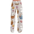 thumbnail image 5 of Hearthz Easter Women Pajamas Pants Bunny Egg Hunt Print Women Pj Bottoms Drawstring Straight Leg Lounge Pants Womens, 5 of 6