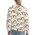 thumbnail image 7 of Fotbe Penguin With Flowers Pattern Womens Long Sleeve Hoodie, Pullover Hooded Sweatshirt, Kangaroo Pocket Hoodie with Eye-catching Drawstrings-Medium, 7 of 7
