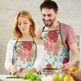 thumbnail image 4 of Women Men Adjustable Bib Apron with Pockets Pioneer Colorful Floral Cooking Kitchen Aprons, 4 of 7