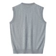 thumbnail image 6 of Riecok Knitted Vest for Men Sleeveless V Neck Pullover Sweaters Lightweight Solid Winter Tops with Pockets Gray L, 6 of 6
