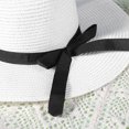 thumbnail image 3 of Txlixc Sombrero de paja de papel femenino, arco de ala ancha Txlixc moda, 3 of 9
