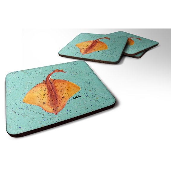 Caroline's Treasures 8532-FC Stingray Foam Coaster Set of 4, 3 1/2 x 3 1/2, multicolor