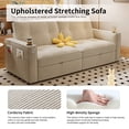 thumbnail image 5 of Hommoo 70" Convertible 2-in-1 Pull Out Couch Bed, Multi-Functional Corduroy Loveseat Sleeper Sofa Bed, White, 5 of 7