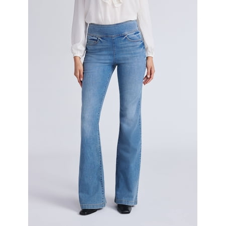 Sofia by Sofia Vergara Women's and Women's Plus Melisa Flare High Rise Pull On Jeans, 30.5", 32.5" and 34.5" Inseams, Sizes 0-28