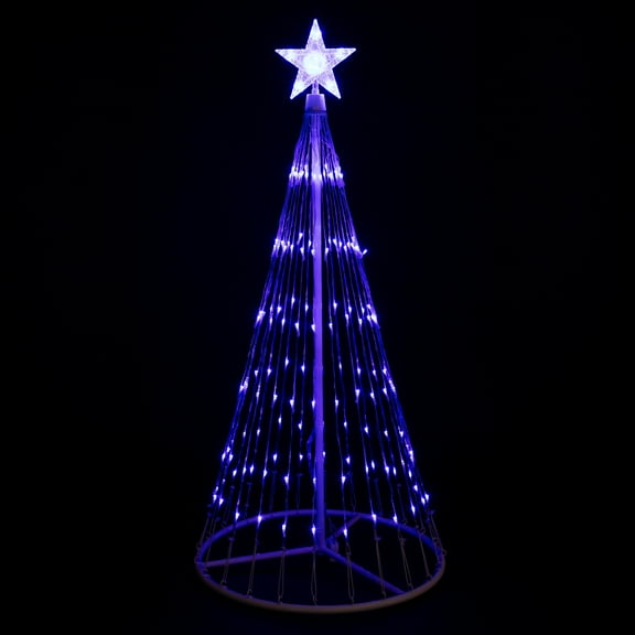 Northlight LED Lighted Show Cone Christmas Tree with Star - 4' - Blue