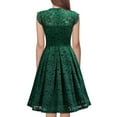 thumbnail image 4 of ROMANCE VICTORY Women's V Neck Sleeveless Vintage Floral Lace Bridesmaid Party Cocktail Pencil Dress, 4 of 10