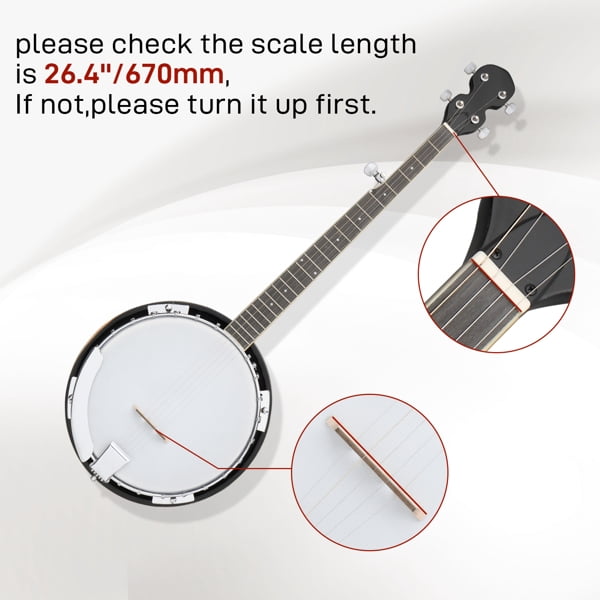 Full Size 5 String Right Handed Banjos Set with Closed Solid Sapele Back & Premium Mahogany Neck and Premium Accessories