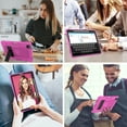 thumbnail image 5 of Dteck Case for iPad Pro 12.9 inch 6th 5th 4th 3rd Generation,Heavy Duty Rugged 3-Layer Protection Case Shockproof Silicone Kickstand Cover for iPad Pro 12.9" 2022/2021/2020/2018,Rose+Black, 5 of 5