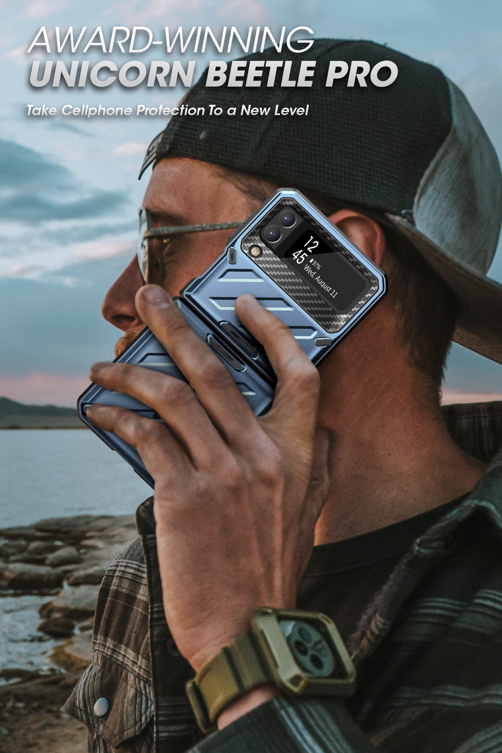 SUPCASE Unicorn Beetle Pro Series Case for Samsung Galaxy Z Flip 3 5G (2021), Full-Body Dual Layer Rugged Protective Case with Holster (Tilt)