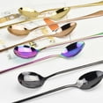 thumbnail image 4 of 2pcs Stainless Steel Color Soup Spoon Long Handle Spoon Set Coffee Spoon Ice Cream Dessert Tea Spoon, 4 of 6