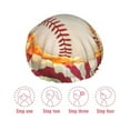 thumbnail image 5 of Kdxio Baseball Ball With Flag Print Shower Cap for Women,Elastic and Reusable,Double Waterproof Layers Bathing Hat, 5 of 6