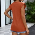 thumbnail image 5 of Women's Casual V Neck Babydoll Tank Top Sleeveless Ruffle Hem Peplum Shirt Orange M, 5 of 6