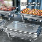 Chafing Dish Buffet Set 4 Pack Full Size, Jacgood 8QT Stainless Steel Chafing Dishes for Buffet, Chafers and Buffet Warmers Sets for Parties, Events, Wedding, Camping, Dinner