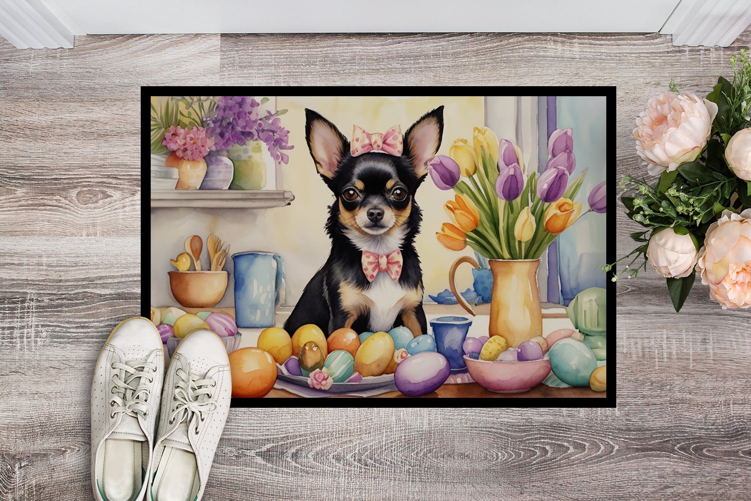 Decorating Easter Chihuahua Doormat 27 in x 18 in