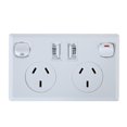 thumbnail image 2 of Placa de suministro de punto de alimentación para el hogar con enchufe de pared AU australiano doble USB, 2 of 8