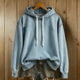 thumbnail image 2 of Casual Denim Sweatshirts for Women, Pullover Drawstring Hoodies, Base Warm Sweatshirts for Fall and Winter, 2 of 5