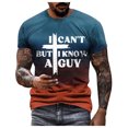 thumbnail image 1 of TSADFHJI Hauts pour Hommes Automne Mode Décontractée Manches Courtes Chandail T-Shirt Imprimé m Marine, 1 of 6