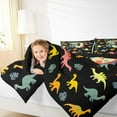 thumbnail image 4 of Manfei Personalized Gifts King Size Comforter Sets,Latter O Bedding Comforter Set,Blue Yellow Dinosaur Bedding Set,Lightweight Room Decoration Reversible,3 Pieces, 4 of 8