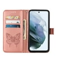 thumbnail image 3 of Dteck For Samsung Galaxy S21 FE Flip Wallet Stand Case,360 Protection Shockproof Luxury Diamond Embossed Butterfly PU Leather+Hand Strap Cover.For Samsung Galaxy S21 FE,Rosegold, 3 of 7