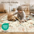 thumbnail image 4 of ODIKA 8'x10' Washable Area Rug Vintage Floral Medallion With Distressed Scrolling Vine Border for Dining Room, Large Office, Lounge, Non-Slip Chair-Friendly Mat, 4 of 7