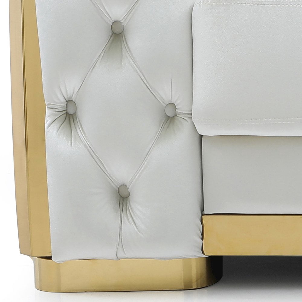 Glory Furniture Lexi Loveseat in Ivory Color