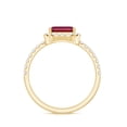 thumbnail image 2 of Rosec Jewels Certified Lab Grown Ruby Engagement Ring with Diamond Halo - Emerald Cut Ruby Ring - AAAA Quality Certified, 10K Yellow Gold, US 13.00, 2 of 8