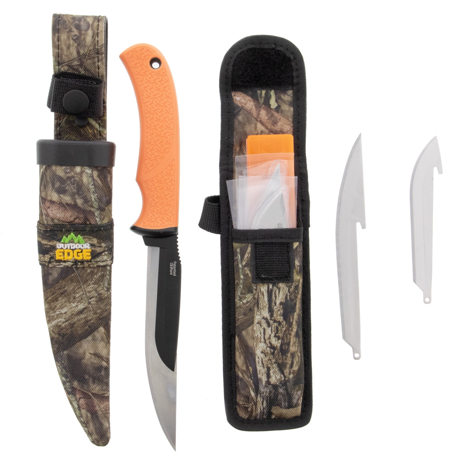 Outdoor Edge RazorMax Replaceable Fixed Blade Knife Set, Multi-Function, Interchangeable Blades, Nonslip Grip, High Quality
