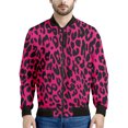 thumbnail image 3 of Chaqueta con cremallera y estampado de leopardo colorido para hombre, abrigo con personalidad con estampado 3D, chaquetas casuales de gran tamaño, ropa de calle, mangas largas, 3 of 5