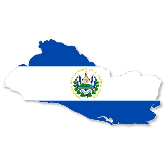 El Salvador Map Outline Flag Car Truck Window Bumper Laptop Vinyl Sticker Decal