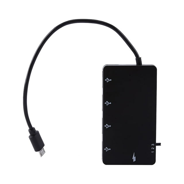 US OTG Extension Adapter,4 Port Micro USB Port US Data Hub Micro USB Hub OTG Adapter Masterfully Created
