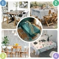 thumbnail image 4 of Teal and Gold Marble Glitter Waves Pattern Rectangle Tablecloth 60"x84",Waterproof Polyester Rectangle Table Cloth, Wipeable Spillproof Polyester Tablecloth for Dining, Camping, Indoor and Outdoor, 4 of 5