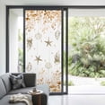 thumbnail image 2 of Non-Adhesive Static Cling Window Tint, Orange Eucalyptus Coastal Window Privacy Film Frosted, Beach Starfish Conch Insulated Windows Frosted Films for Living room, 35.4 x 78.7 Inches, 2 of 9