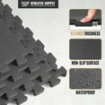 thumbnail image 4 of WF Athletic Supply 24 SQ.FT T-Pattern 1/2-Inch Thickness Interlocking Exercise Foam Mats, Extra Thick Eva Foam Flooring Tiles, Gym Fitness Equipment Mat, Home Protective Flooring Cushion, Black, 4 of 9