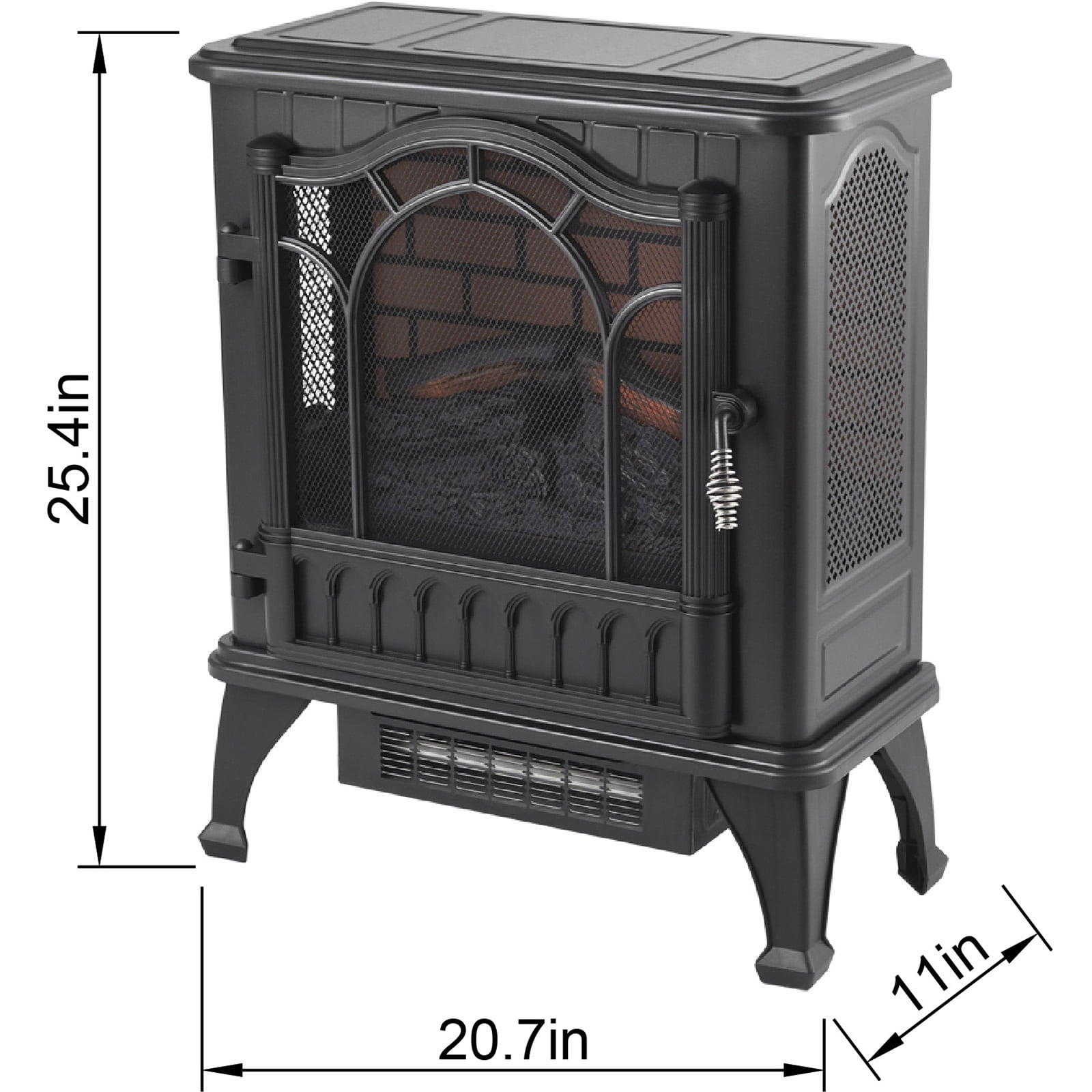 Mainstays 3D Electric Stove with Life-like Flame u0026 Sparks,Black -  Walmart.com