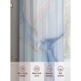 thumbnail image 6 of Blue Gradient Marble Sheer Curtains 2 Panels Set Modern Abstract Sheer Window Curtains Light Filtering Rod Pocket Voile Drapes for Bedroom Living Room 52"X72", 6 of 8