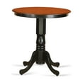 thumbnail image 2 of Round Dining Table - 30 Inch Kitchen Table - Rubber Wood Pedestal Table - Black Cherry Finish, 2 of 3