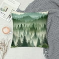 thumbnail image 2 of GOSMITH Green Forest Tree Pillow Covers Watercolor Nature Landscape Printed Throw Pillows Winter Christmas Square Cushion Case for Home Sofa Couch Bed Outdoor, 2 of 5