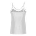 thumbnail image 5 of Women's Camisoles Silk Satin Tank Tops Neckline Lace Summer V Neck Cami Sleeveless Shirts Casual Silk Cami Solid Color Basic Tank Top Blouses, 5 of 6